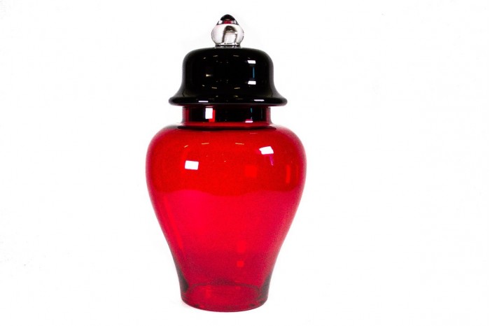 Potiche Vetro BACI MILANO XMAS CAROL Rosso