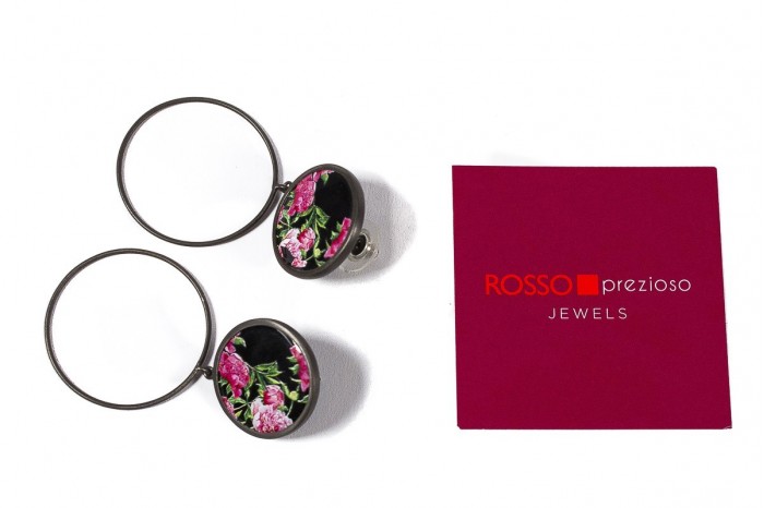 ROSSO PREZIOSO Flowers Multicolor enamelled silver earrings