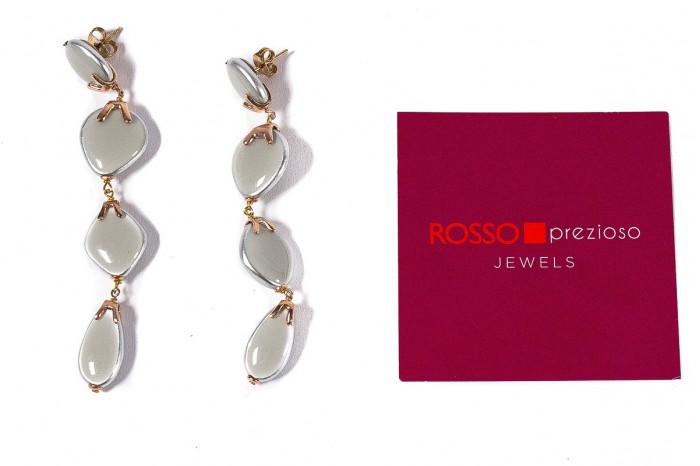 ROSSO PREZIOSO Castli Gray enameled earrings